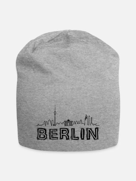 BERLIN 2023 Deutschland Hauptstadt - Jersey-Beanie - Grau meliert