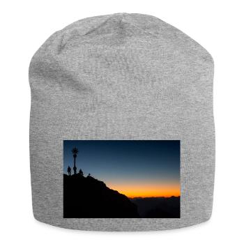Morning atmosphere on the Zugspitze - Jersey Beanie - heather grey - Front