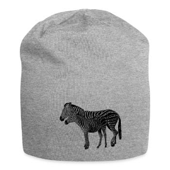 Zèbres Mère Avec Enfant Isolé Noir - Bonnet en jersey - gris chiné - Devant