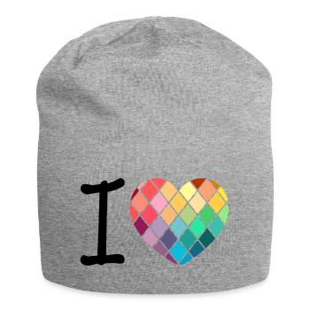 I love - diamonds - Jersey Beanie - heather grey - Front