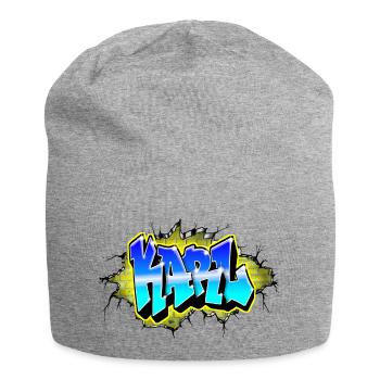 Graffiti KARL Wall Crack Ziegel Gelb - Jersey-Beanie - Grau meliert - Vorne