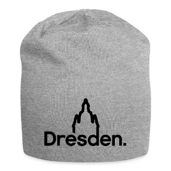 Dresden Frauenkirche Typografie Logo Linien icon - Jersey-Beanie - Grau meliert - Vorne