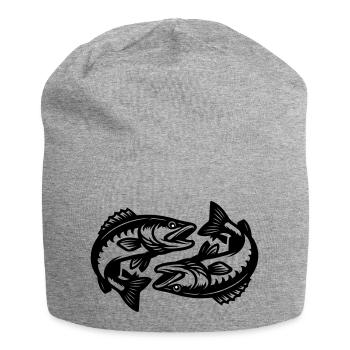 Hecht Fische - Jersey-Beanie - Grau meliert - Vorne