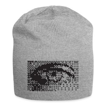Mitternachts-Pixel-Augenmuster - Jersey-Beanie - Grau meliert - Vorne
