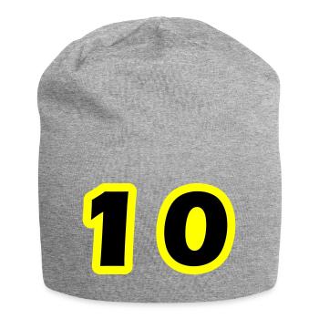 10 Symbole numérique - Bonnet en jersey - gris chiné - Devant