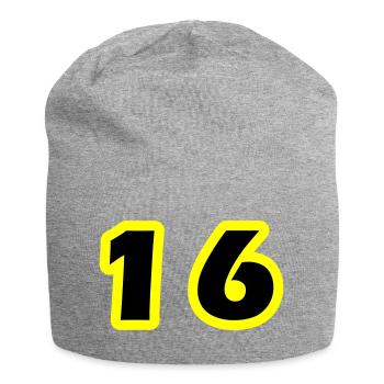 Symbole numérique 16 - Bonnet en jersey - gris chiné - Devant