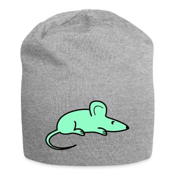 Silhouette de souris menthe - Bonnet en jersey - gris chiné - Devant