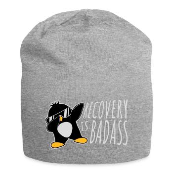 Recovery Is Badass Pinguin Dabbing Dab Dance Pose - Jersey-Beanie - Grau meliert - Vorne