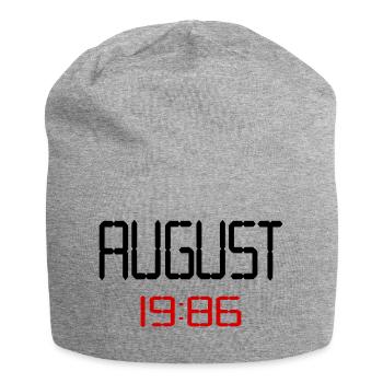 40. Geburtstag, August 1986 - Jersey-Beanie - Grau meliert - Vorne