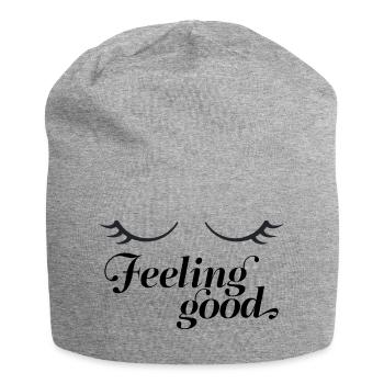 Dreamy Eyelash Silhouette - Jersey Beanie - heather grey - Front