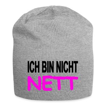 Nett - Jersey-Beanie - Grau meliert - Vorne