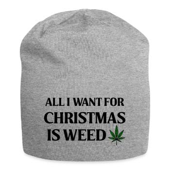 All I Want for Christmas Weed - Jersey-Beanie - Grau meliert - Vorne