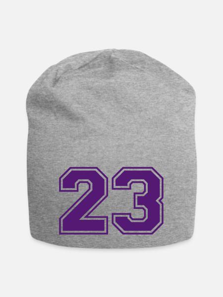 23 - Jersey-Beanie - Grau meliert