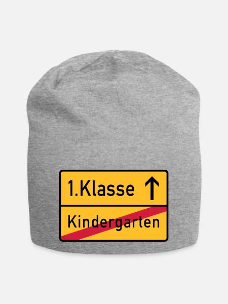 erste klasse - Jersey-Beanie - Grau meliert