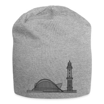 Leuchtturm Warnemünde 2 - Jersey-Beanie - Grau meliert - Vorne