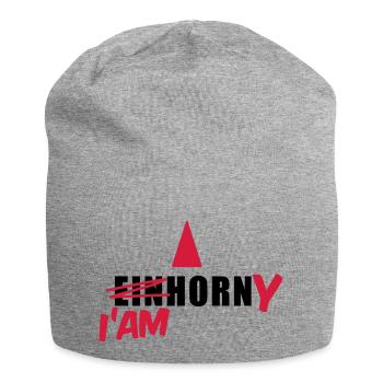 Einhorn T-Shirt - I'am Horny - Mallorca T-Shirts - Jersey-Beanie - Grau meliert - Vorne