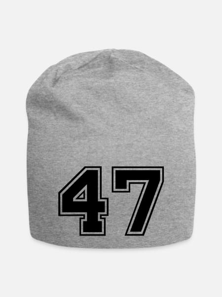 47 - Jersey-Beanie - Grau meliert