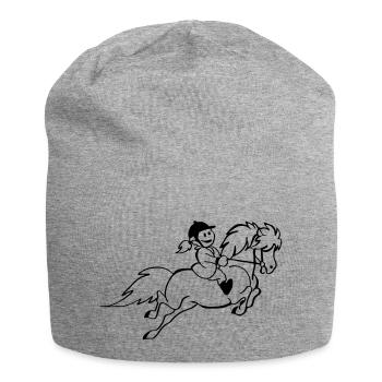 Pony rides - Jersey Beanie - heather grey - Front