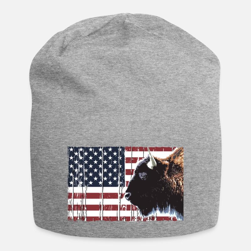Buffalo - drapeau des Etats-Unis - Bonnet en jersey - gris chiné