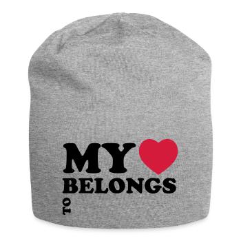 My heart belongs to - Jersey Beanie - heather grey - Front