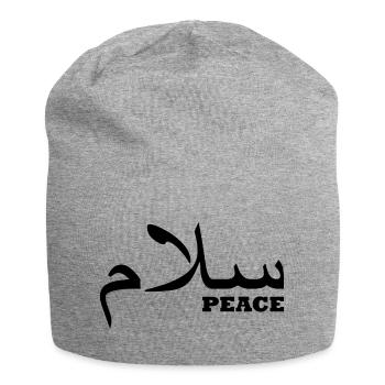 Salam / Frieden / Hallo - Jersey-Beanie - Grau meliert - Vorne