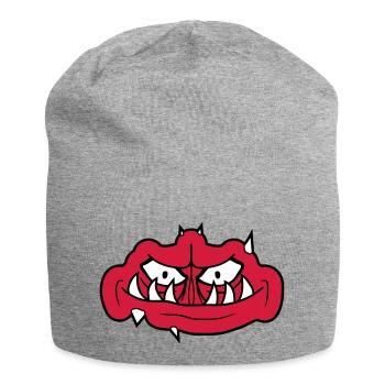 troll gesicht gruseliges - Jersey-Beanie - Grau meliert - Vorne