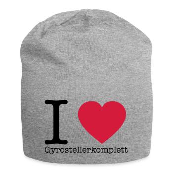 I Love Gyrosteller komplett - Jersey-Beanie - Grau meliert - Vorne