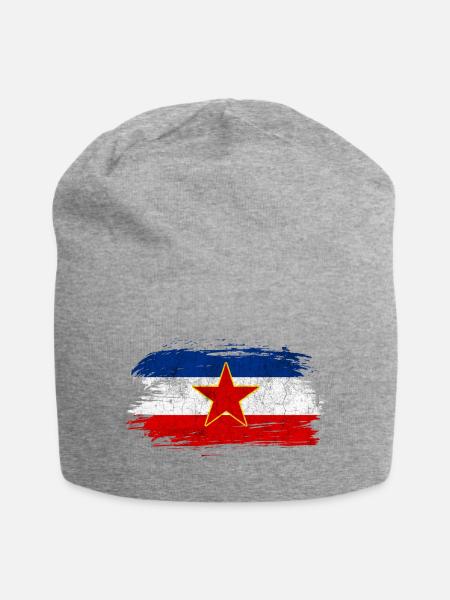 Jugoslawien Vintage Flagge - Jersey-Beanie - Grau meliert
