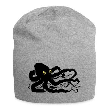 8bit pixel octopus - Jersey-Beanie - Grau meliert - Vorne
