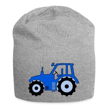 Tracteur bleu - Bonnet en jersey - gris chiné - Devant