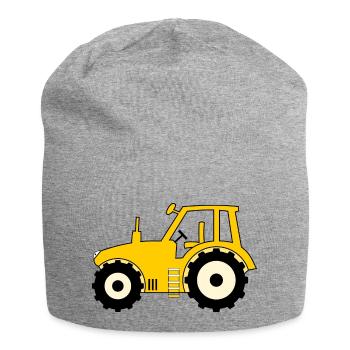 Tractor yellow - Jersey Beanie - heather grey - Front