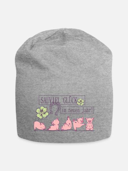 Sauviel Glück im neuen Jahr ! - Jersey-Beanie - Grau meliert