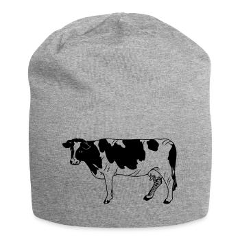 Kuh schwarzpelzig, Milchrasse - Jersey-Beanie - Grau meliert - Vorne