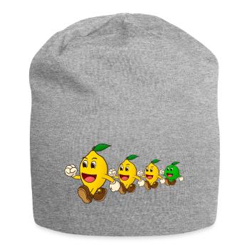 Marche de canard de la famille citron avec un citron vert - Bonnet en jersey - gris chiné - Devant