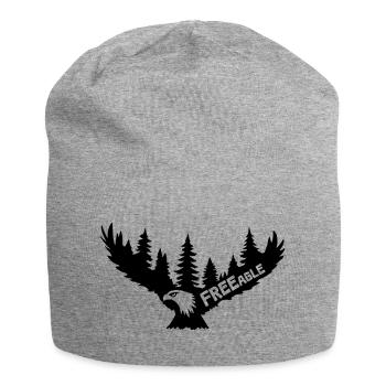 FREEagle - Fliegender Adler [Schwarz] - Jersey-Beanie - Grau meliert - Vorne