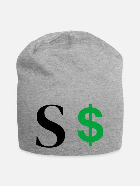 Buchstabe s Dollar - Jersey-Beanie - Grau meliert