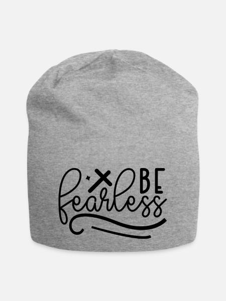 Sei furchtlos - Jersey-Beanie - Grau meliert