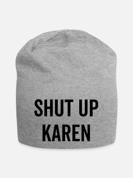 Halt die Klappe, Karen - Jersey-Beanie - Grau meliert