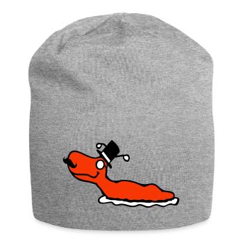 Mr Schnecke Sir Zylinder Monokel reich wohlhabend - Jersey-Beanie - Grau meliert - Vorne