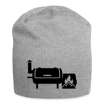 BBQ Smoker Grillmeister Pulled Pork Grillen - Jersey-Beanie - Grau meliert - Vorne