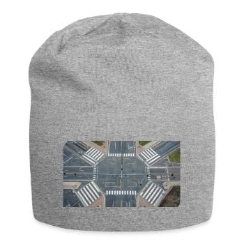 Vue aérienne de la géométrie d’intersection - Bonnet en jersey - gris chiné - Devant