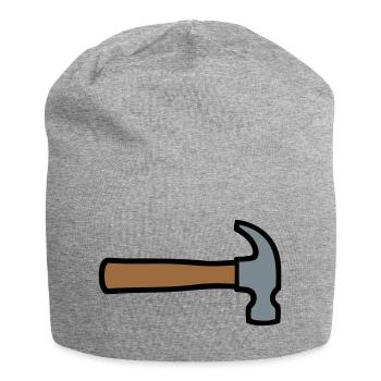 Carpenter's Hammer Tool Icon - Jersey Beanie - heather grey - Front