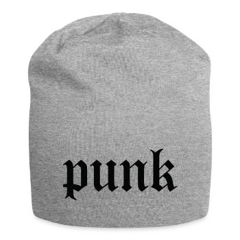 Punk Gothic Lettering Tee - Jersey Beanie - heather grey - Front