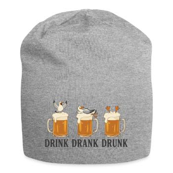 Drink Drank Drunk Beer Seagulls Drinking Saying - Jersey-Beanie - Grau meliert - Vorne