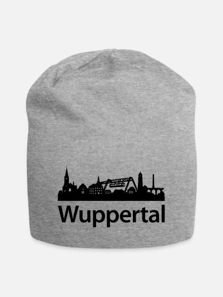 Wuppertal Skyline - Jersey-Beanie - Grau meliert