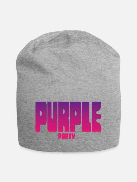 Purple Party Gradient Großbuchstaben - Jersey-Beanie - Grau meliert