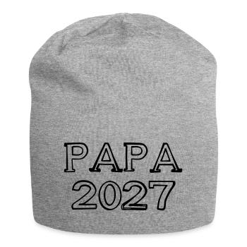 Papa 2027 Schriftzug handgezeichnet - Jersey-Beanie - Grau meliert - Vorne