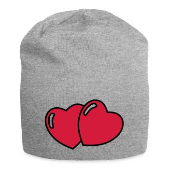 herzen - Jersey-Beanie - Grau meliert - Vorne