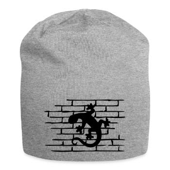 BALI GECKO on the wall - Jersey Beanie - heather grey - Front