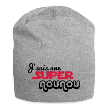I'm a super nanny - Jersey Beanie - heather grey - Front